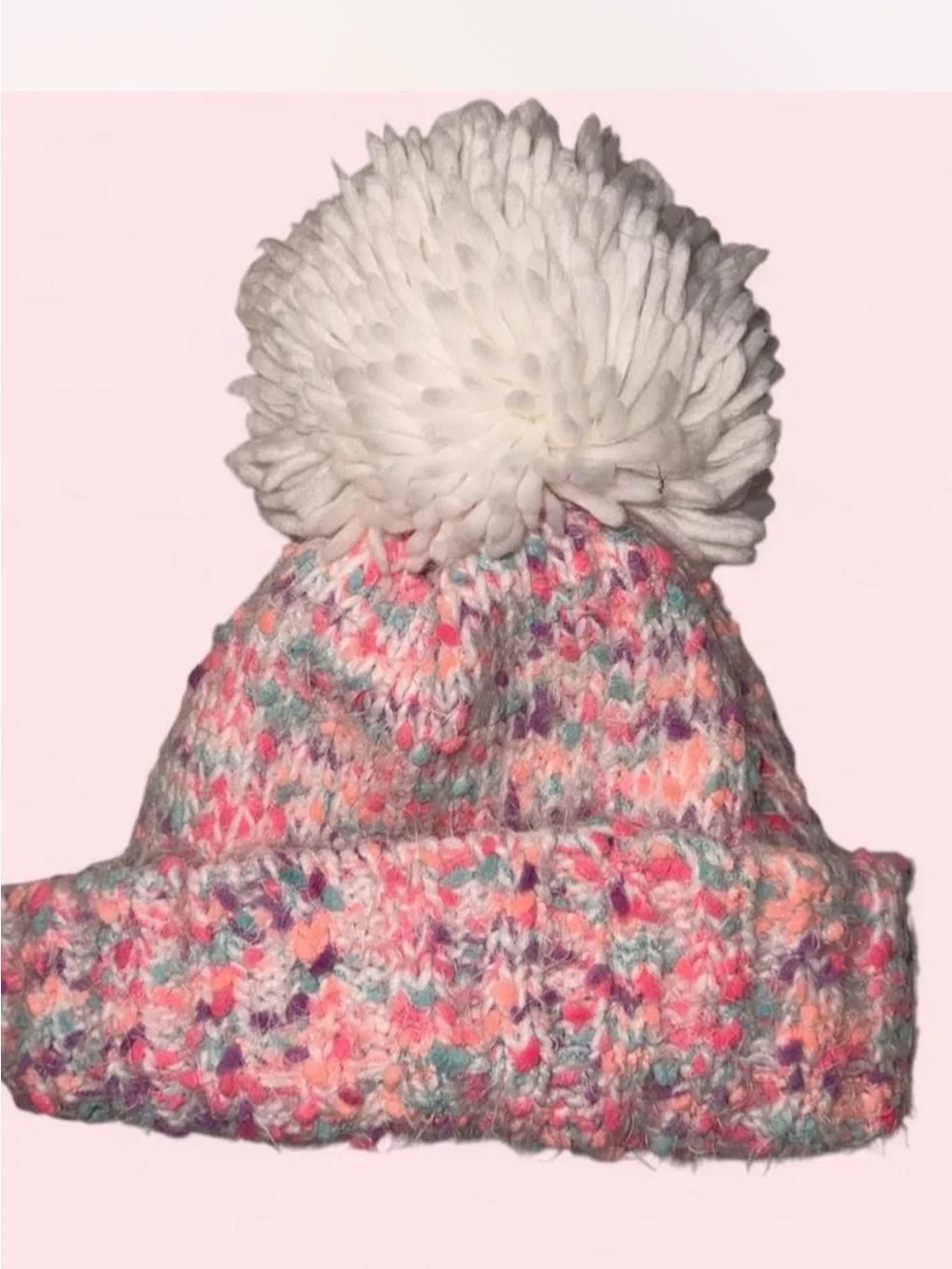 The Children's Place Multicolor Knit Pom Beanie - White Pom